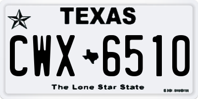 TX license plate CWX6510