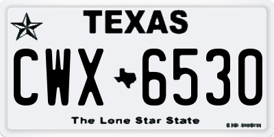 TX license plate CWX6530