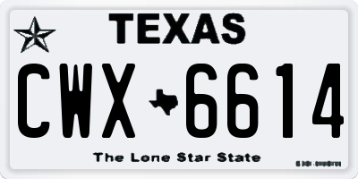 TX license plate CWX6614