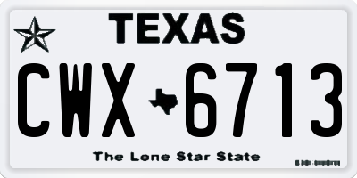 TX license plate CWX6713