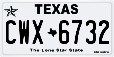TX license plate CWX6732