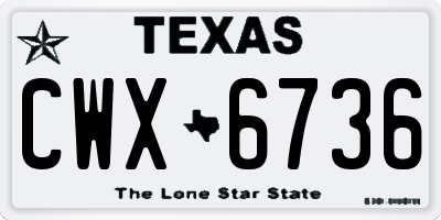 TX license plate CWX6736