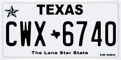 TX license plate CWX6740