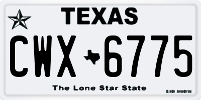 TX license plate CWX6775