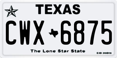 TX license plate CWX6875