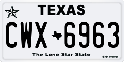 TX license plate CWX6963