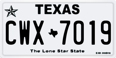 TX license plate CWX7019