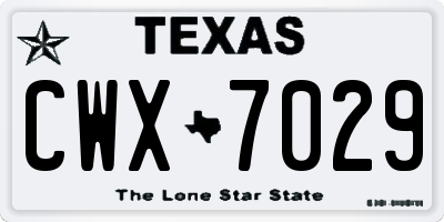 TX license plate CWX7029