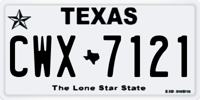 TX license plate CWX7121