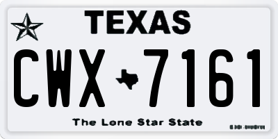 TX license plate CWX7161