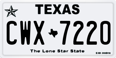 TX license plate CWX7220
