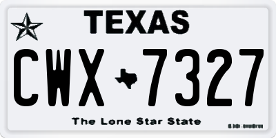 TX license plate CWX7327