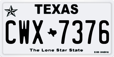 TX license plate CWX7376