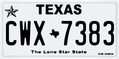 TX license plate CWX7383