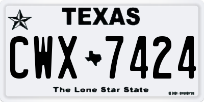 TX license plate CWX7424