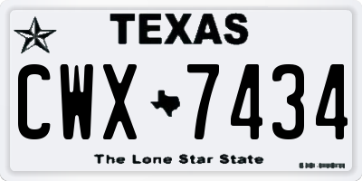 TX license plate CWX7434