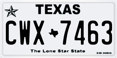 TX license plate CWX7463