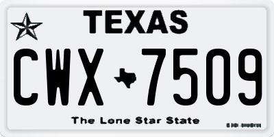 TX license plate CWX7509