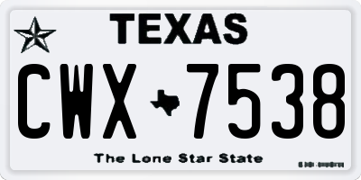 TX license plate CWX7538