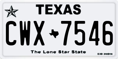 TX license plate CWX7546