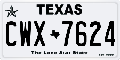 TX license plate CWX7624