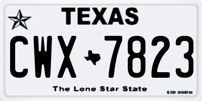 TX license plate CWX7823