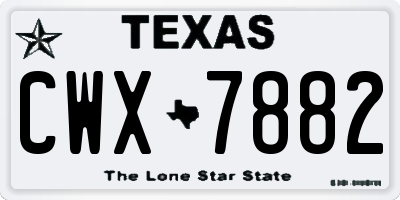 TX license plate CWX7882