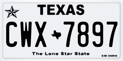 TX license plate CWX7897