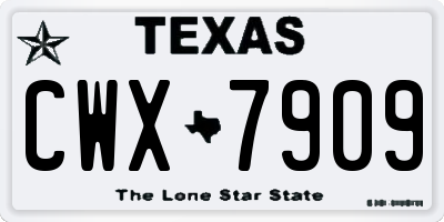 TX license plate CWX7909