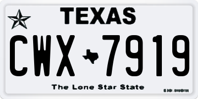 TX license plate CWX7919