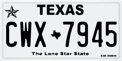 TX license plate CWX7945