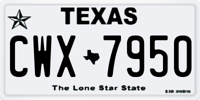 TX license plate CWX7950