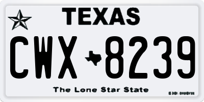 TX license plate CWX8239