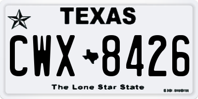 TX license plate CWX8426