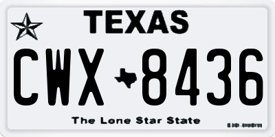 TX license plate CWX8436