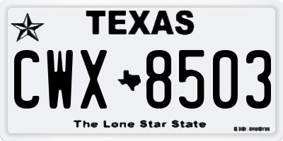 TX license plate CWX8503