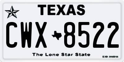TX license plate CWX8522