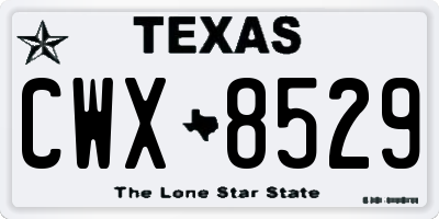 TX license plate CWX8529
