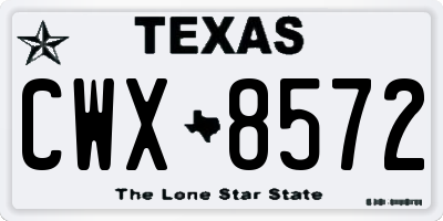 TX license plate CWX8572
