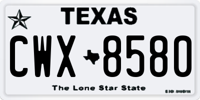 TX license plate CWX8580