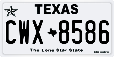 TX license plate CWX8586