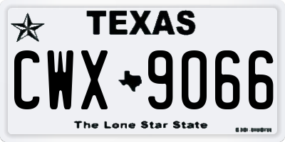 TX license plate CWX9066
