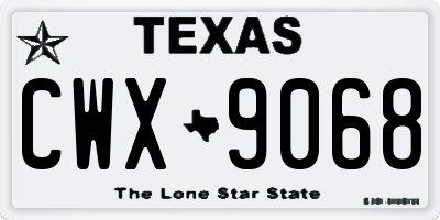 TX license plate CWX9068