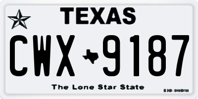 TX license plate CWX9187