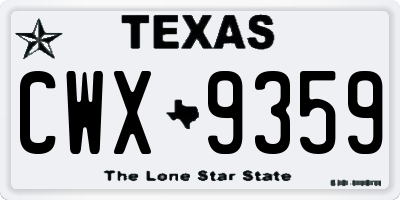 TX license plate CWX9359