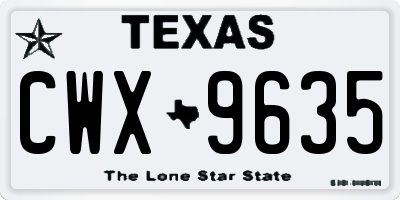 TX license plate CWX9635