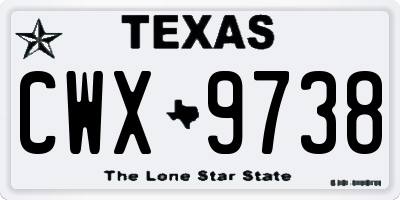 TX license plate CWX9738