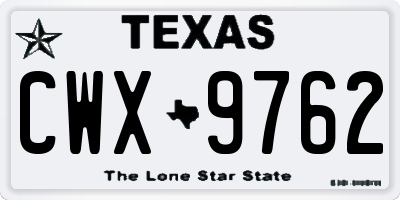 TX license plate CWX9762