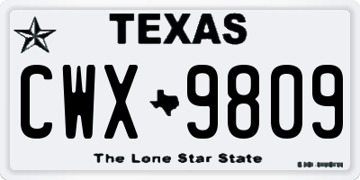 TX license plate CWX9809