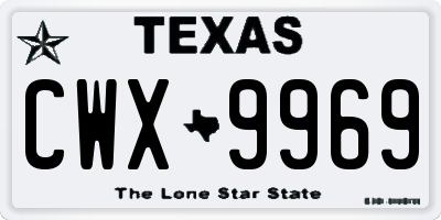 TX license plate CWX9969